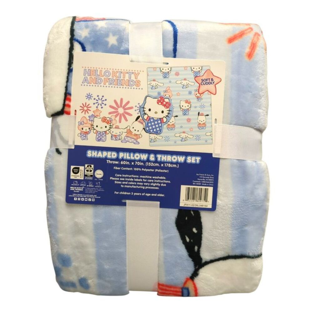 Hello Kitty - Jay Franco Americana Licensed Character Pillow and Silk Touch Thro